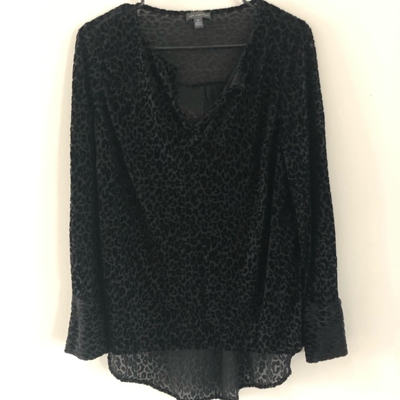 The Limited Women’s Top Blouse M Black Print - Picture 1 of 6